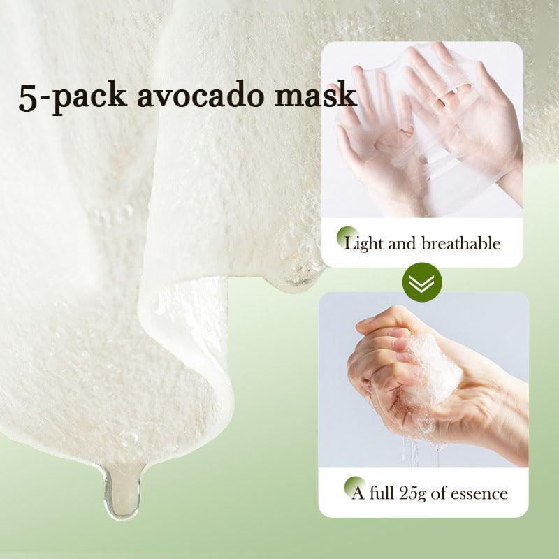 Avocado Skin Care Set, 11-In-1 Skincare Gift Set with Facial Cleanser, Face Seru