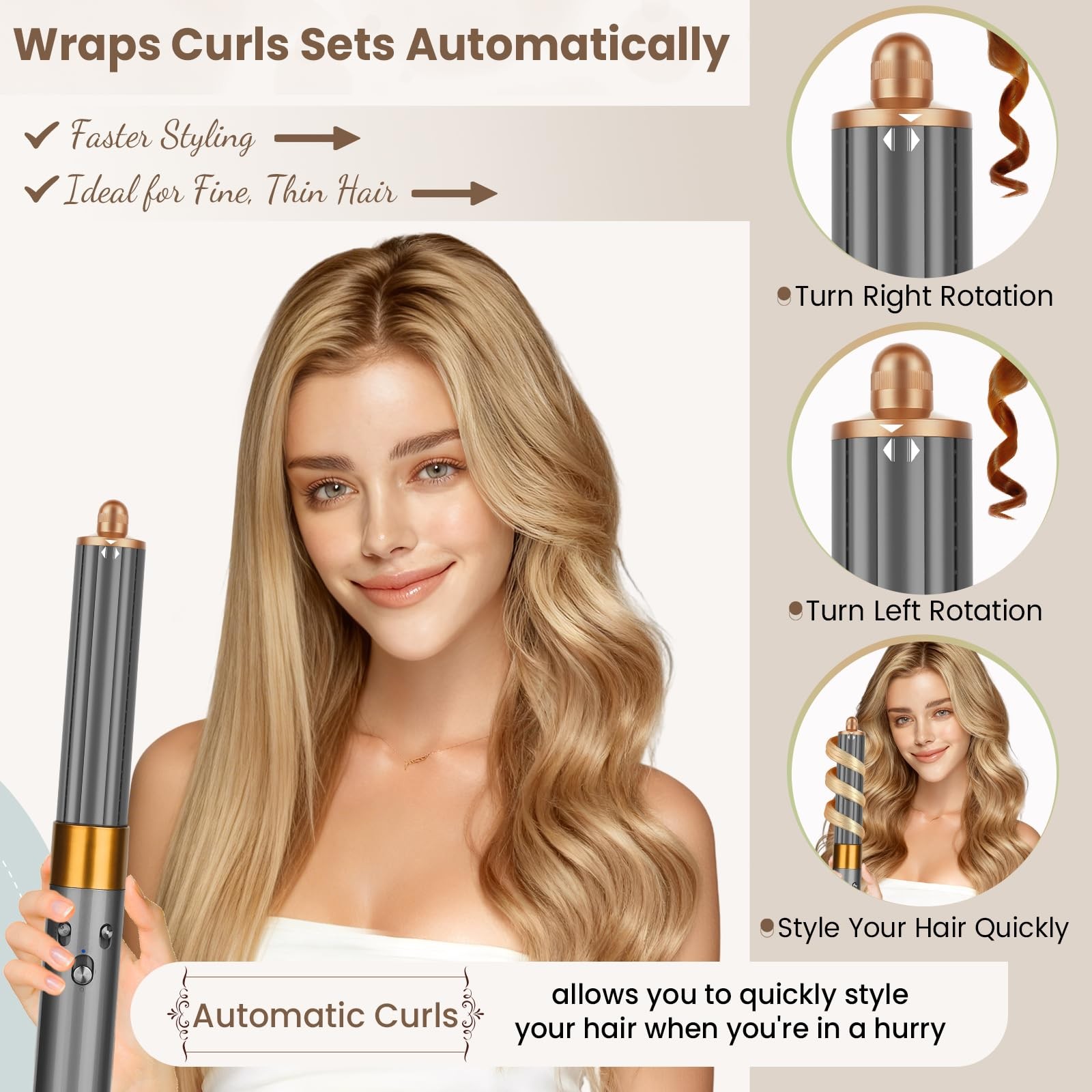 1.6IN Long Hair Barrels Attachment Compatible with Dyson Airwrap HS01 HS05 HS…