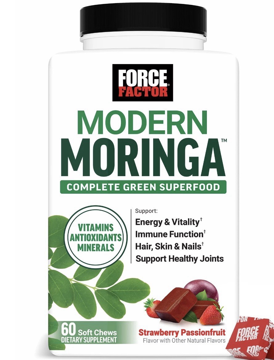 Force Factor Modern Moringa Energy Hair Skin Nails Immune B Vitamins 60 Chews..
