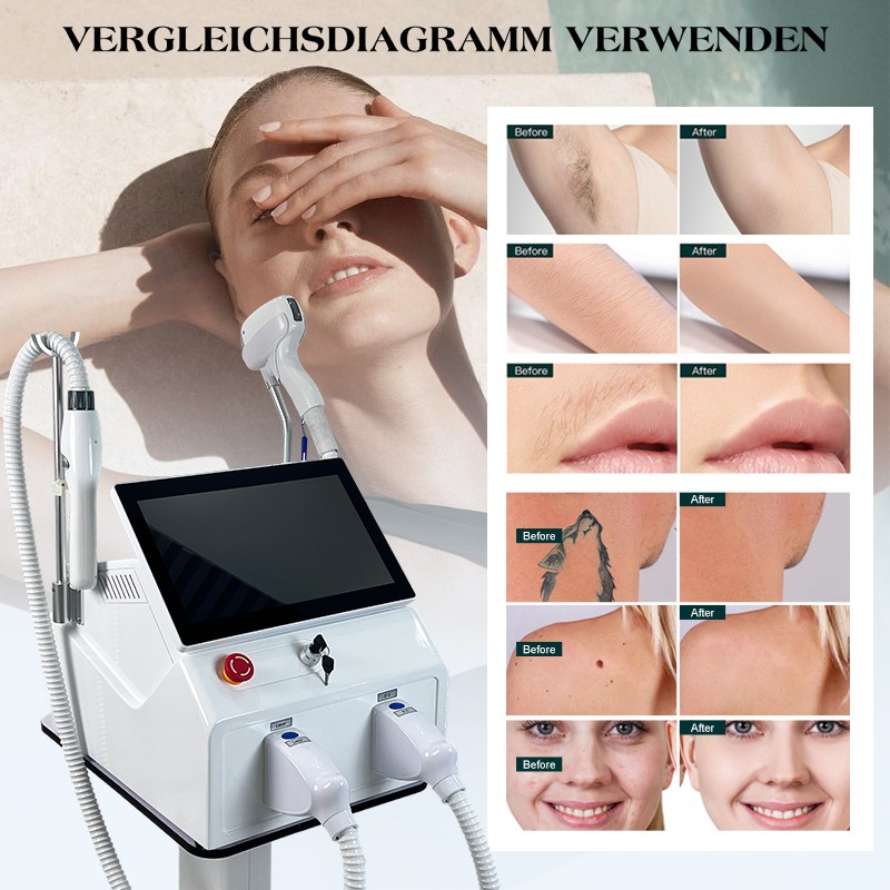2in1 Diode Laser Hair Removal Pico Tattoo Removal Machine 4 Wavelength Permanent