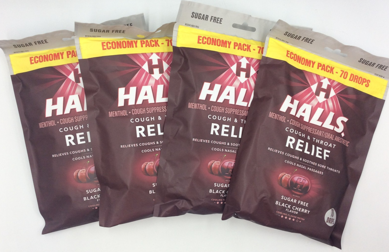 HALLS Relief Sugar Free Black Cherry Flavor Cough Drops, Economy Pack, 280 Drops