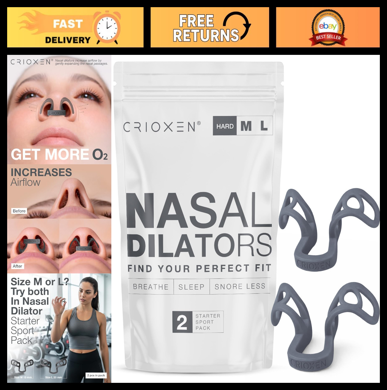 Nasal Dilators for Better Breathing & Sleep – Reusable Nose Openers, Anti-Snorin