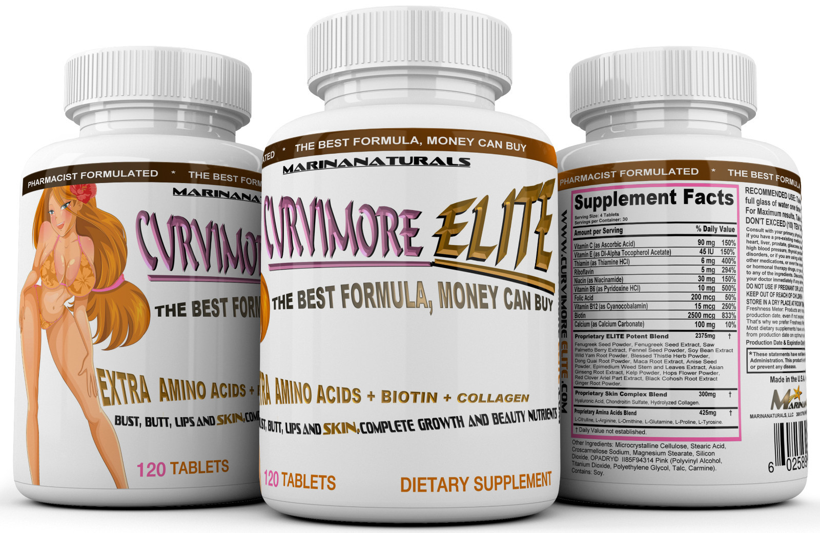 CURVIMORE ELITE ☀ Breast Enlargement, Butt Enhancement & Lip Plumping Pills.