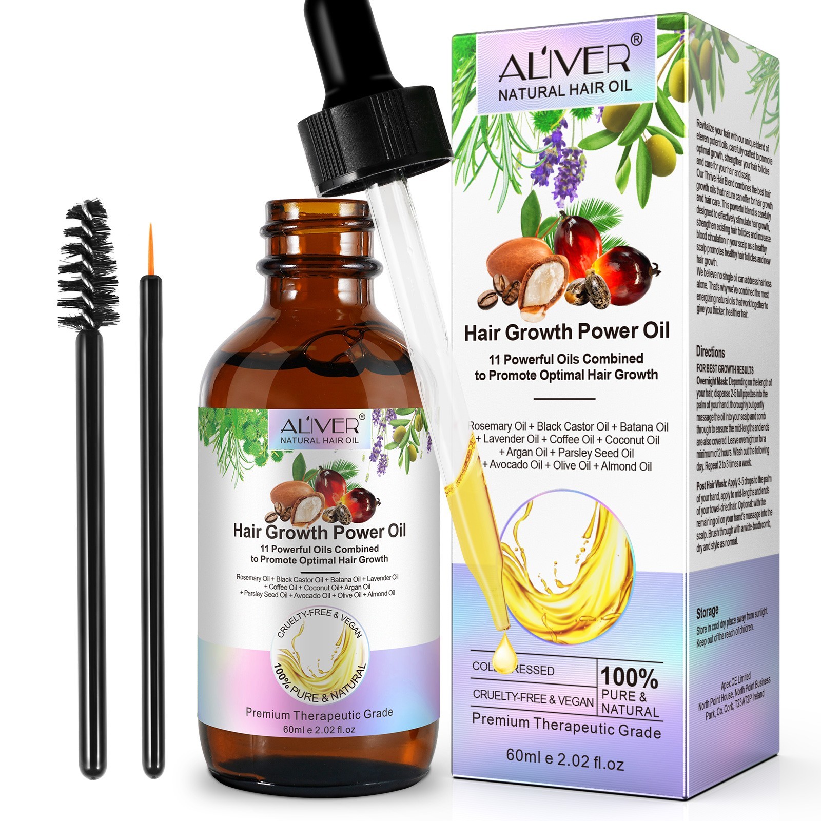 Aliver Hair Growth Oil – Rosemary, Jamaican Castor & Batana Oil Blend 11-in-1