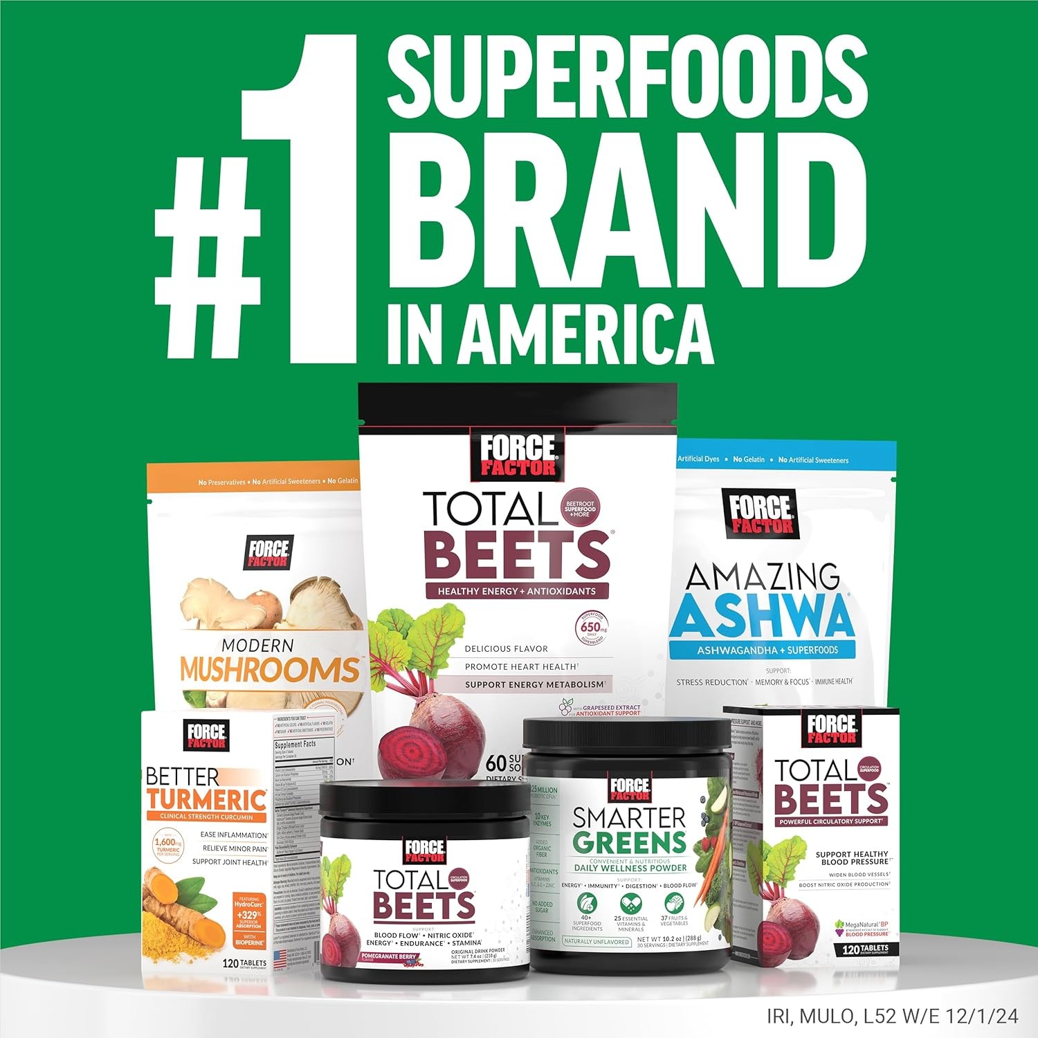 Force Factor Smarter Greens Daily Wellness Powder,Superfood Powder 40+Superfoods