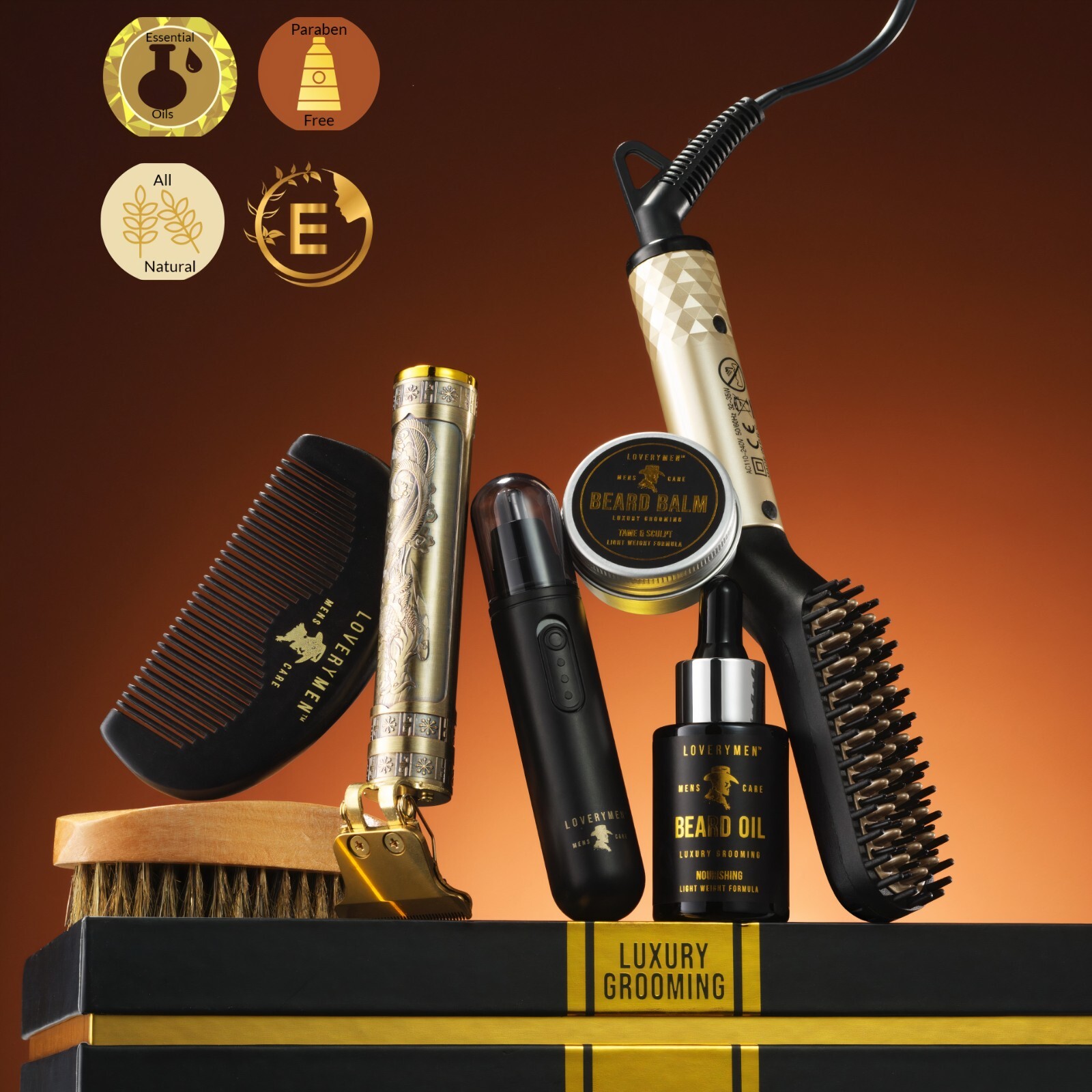 Ultimate Luxury Mens Beard Grooming Kit-9pc Gift Set-Beard Kit for Men-Mens Gift