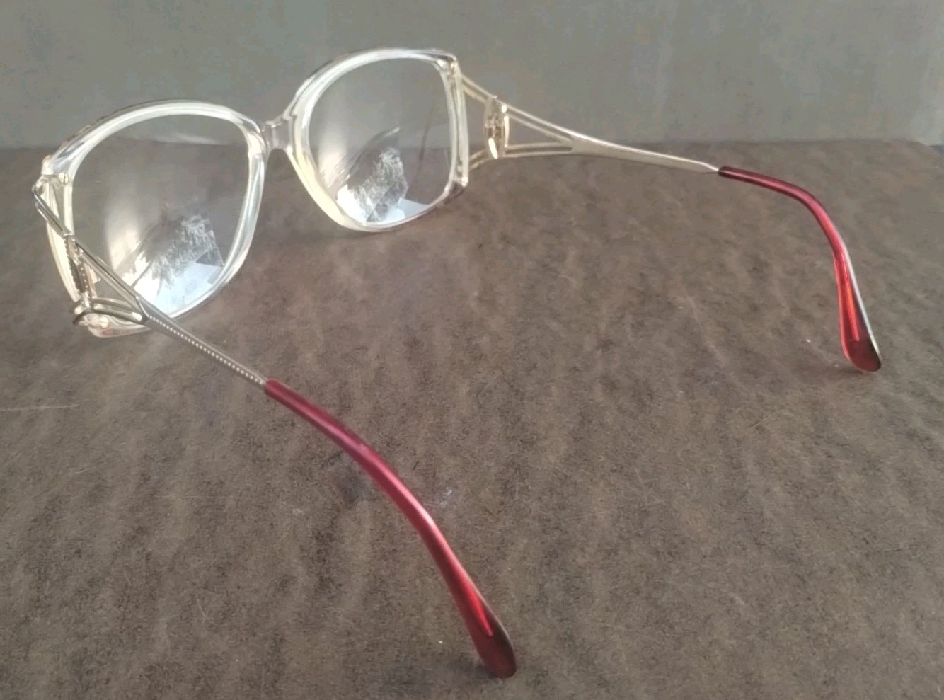 Saint Laurent SL Unknown Style Designer Eyeglasses..Red Wine And Champagne Color