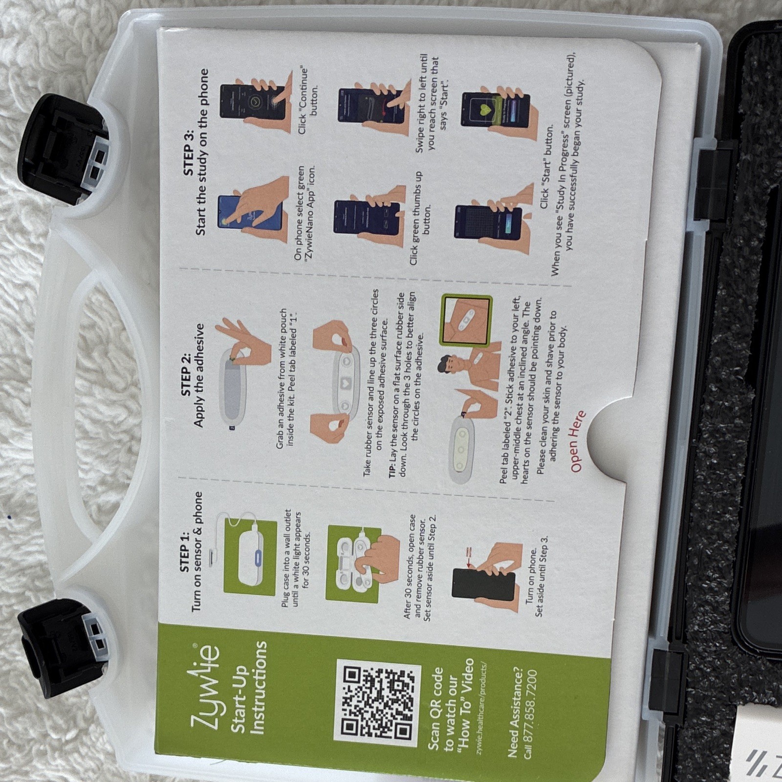 Zywie Nano MCT Patch Continuous Heart Monitor Kit w/ Phone, Charger & Case