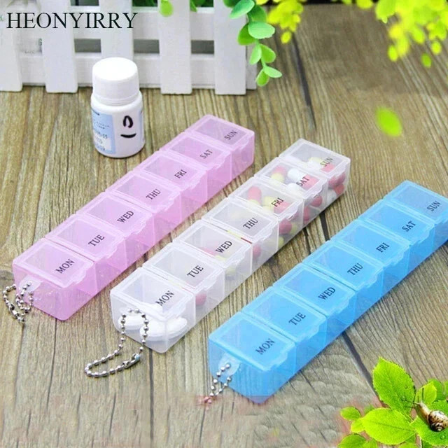 7 DAY PILL BOX MEDICINE TABLET DISPENSER ORGANISER STORAGE CASE WEEKLY US