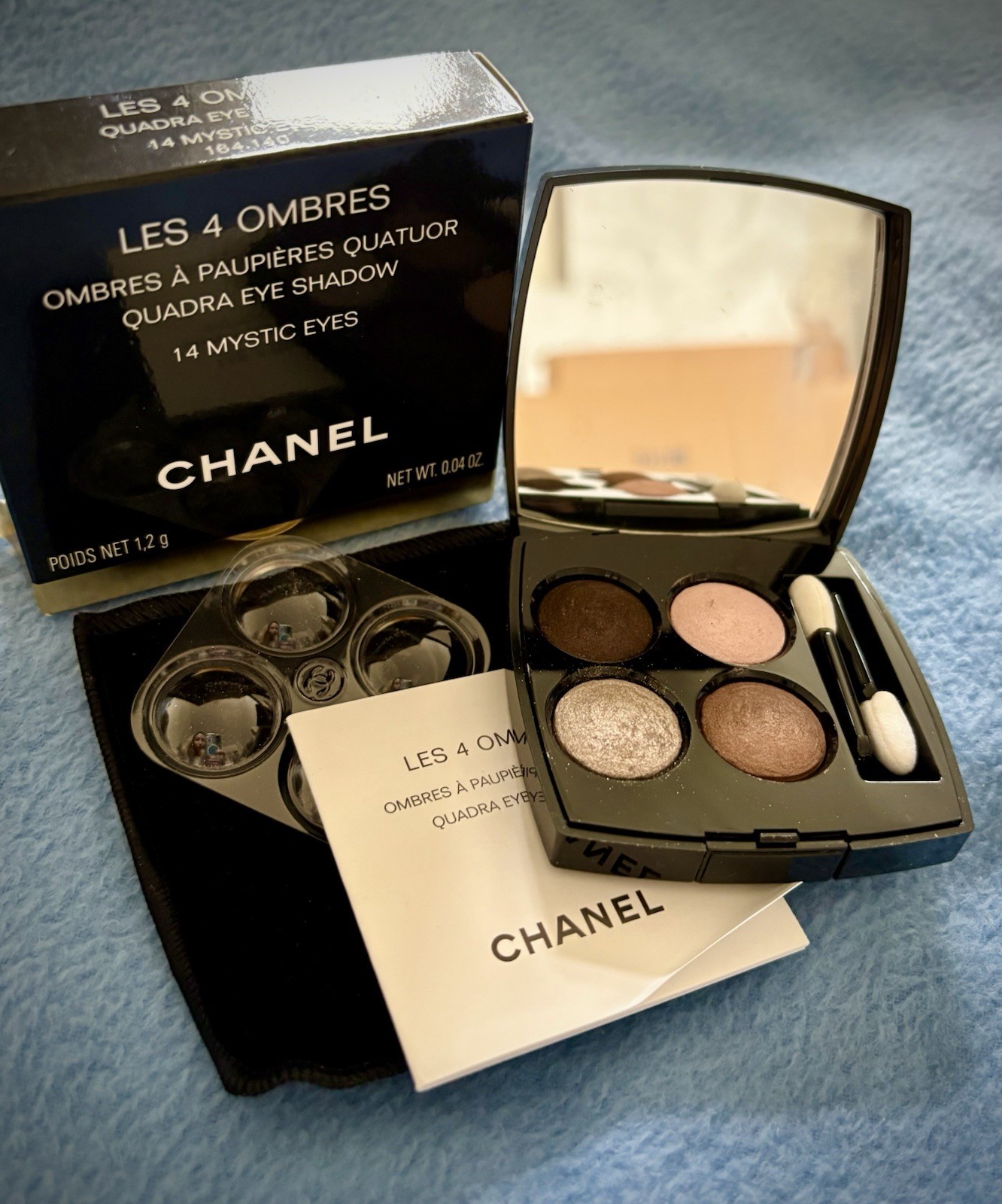 NIB Chanel Les 4 Ombres 14 MYSTIC EYES Eyeshadow Quad VINTAGE Round Pan France