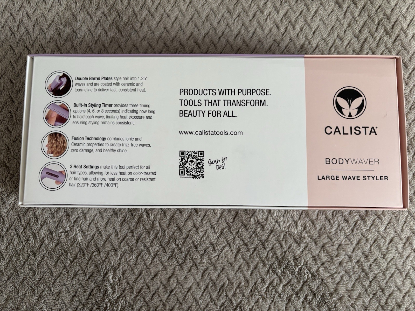 Calista Bodywaver Body Waver Styler Iron Large Wave Lavender Purple