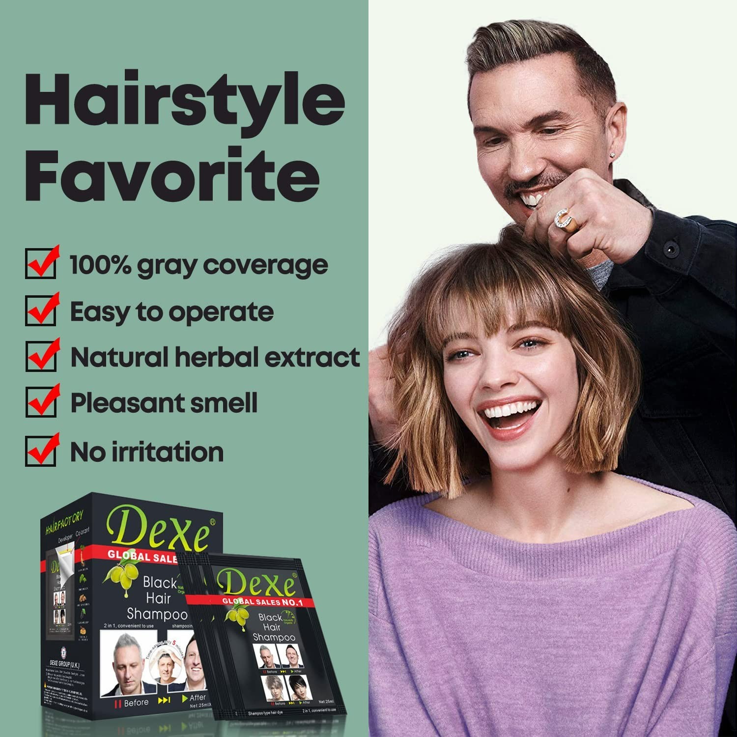 Cover Grey Hair Easily – 10 PCS Instant Black Hair Shampoo, Lasts 30 Days!