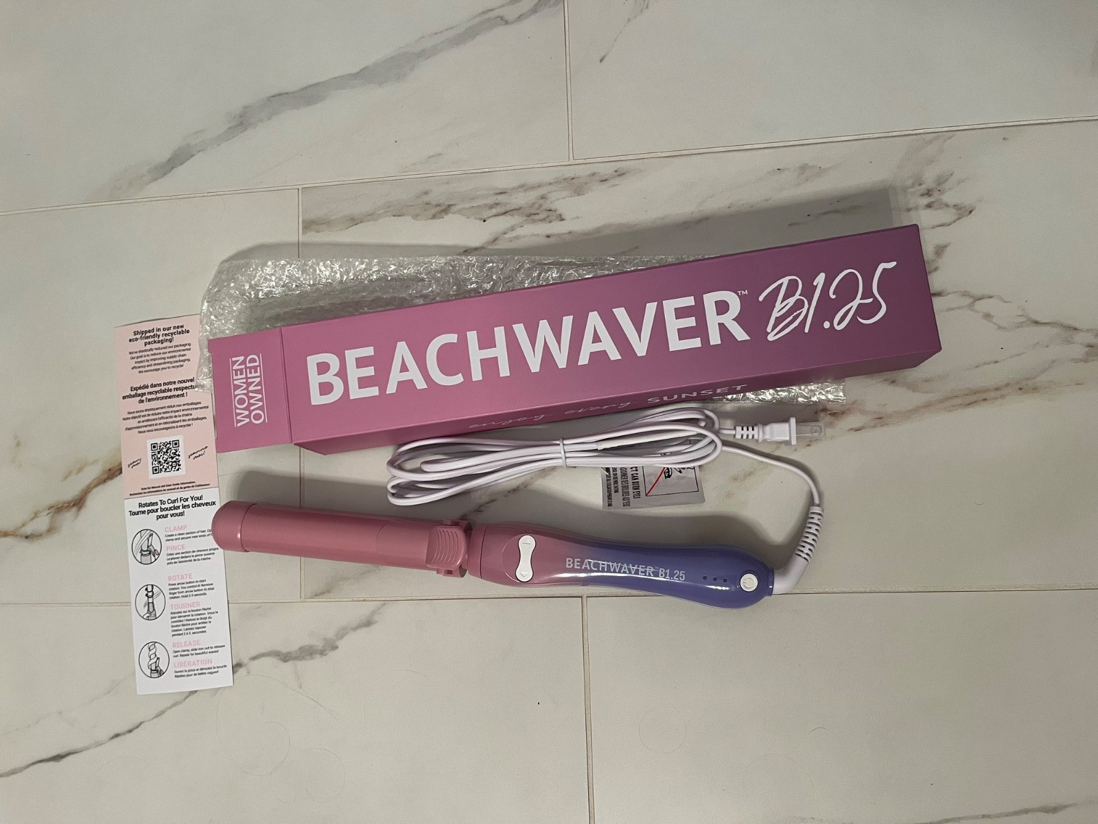 Beachwaver B1.25″ Rotating Curling Iron – Pink Sunset