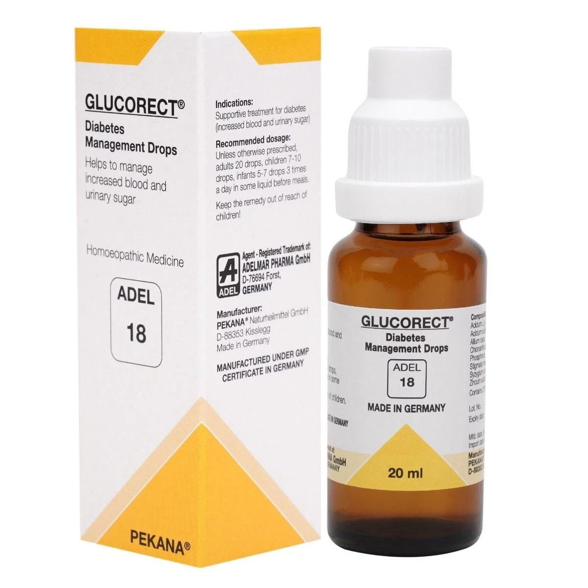 ADEL 18 Glucorect Drops 20ml (Pekana Germany) – Pack of 6 – Free Shipping