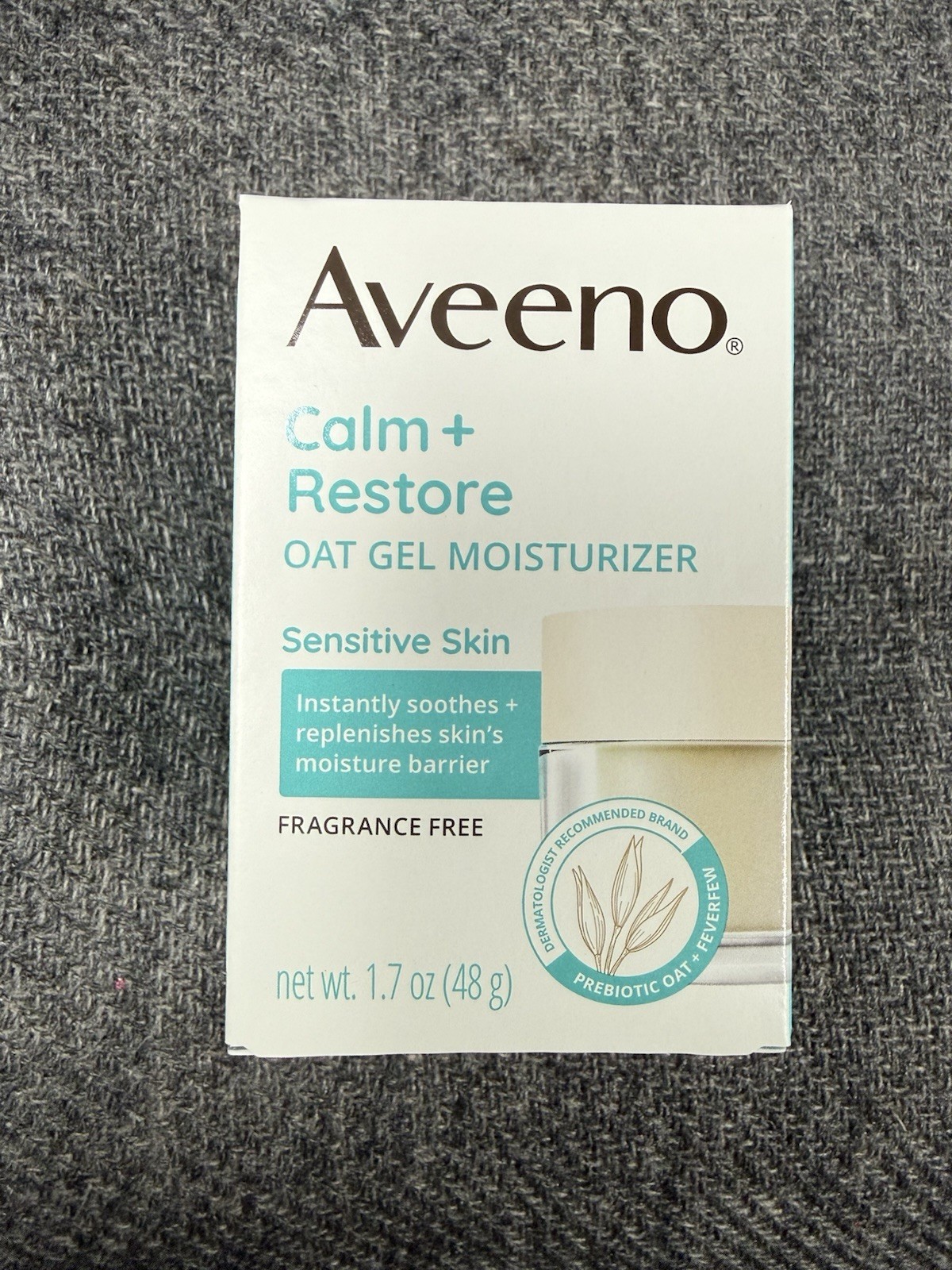 Aveeno Calm and Restore for Sensitive Skin, Oat Gel Moisturizer – 1.7oz