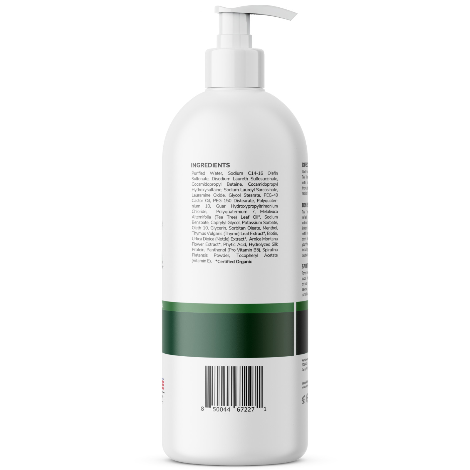 Edenika 2 Pack Tea Tree Shampoo Anti Dandruff Itchy Scalp Natural Lot 16 oz
