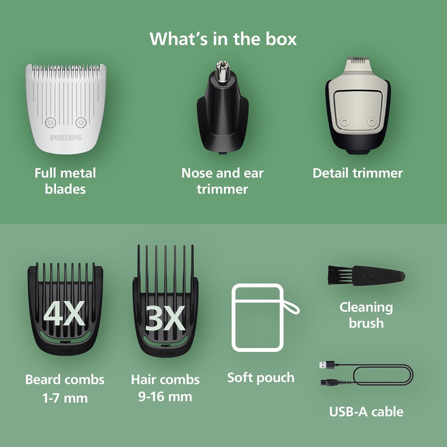 Philips All-In-One 3000 Series 13 in 1 Trimmer for Men, Beard Trimmer & Head Hai