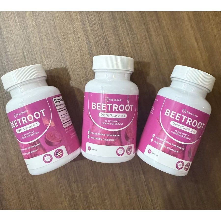 2BOTTLES-Capsules Rosabella Supports Blood Pressure 60Ct Organic BeetRoot Powder