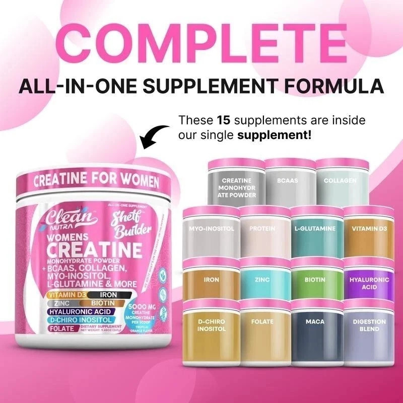 Women’s Creatine 5000mg + BCAA & Collagen, 30 Servings
