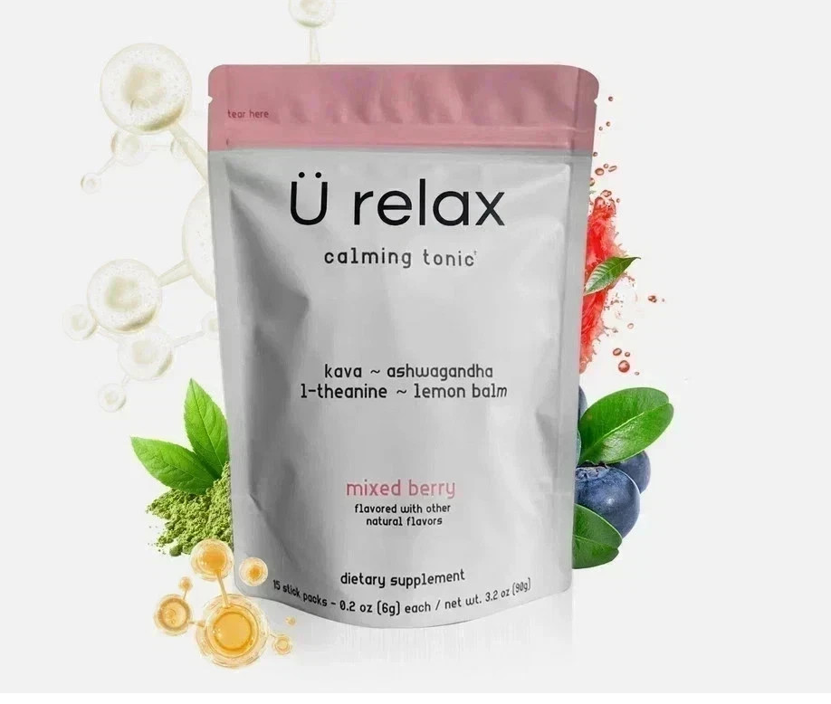 U Relax Calming Tonic- 15 Packets MIXED BERRY Flavor Relax Drink 2 pack.