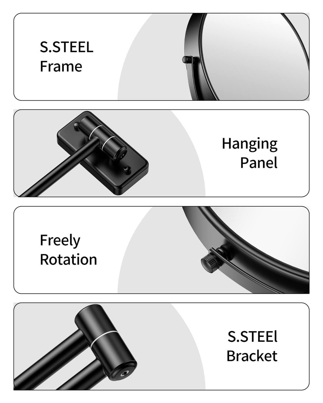 Gospire 9″ Large Size Wall Mount Magnifying Mirror, 1X/10X Magnification Doub…
