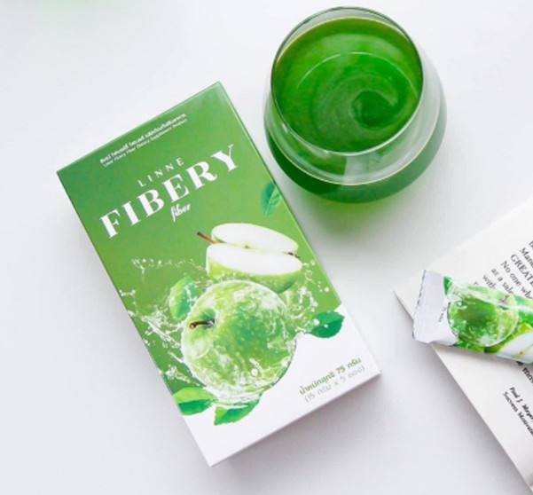 Linne Fibery Fiber Green Apple Detox Drink Help Excretion Delicious Healthy x 6