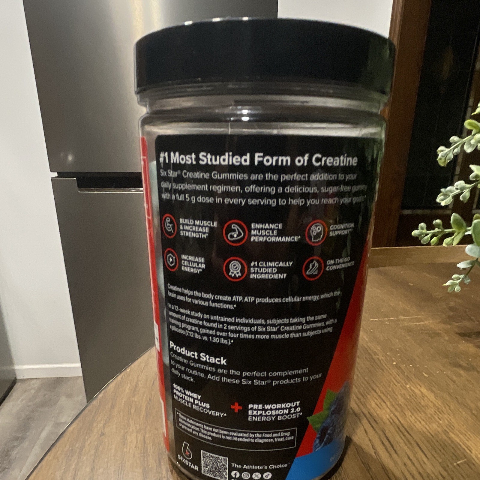 Six Star Creatine Monohydrate Gummies Blue Raspberry Sugar-Free 5g 30 Servings