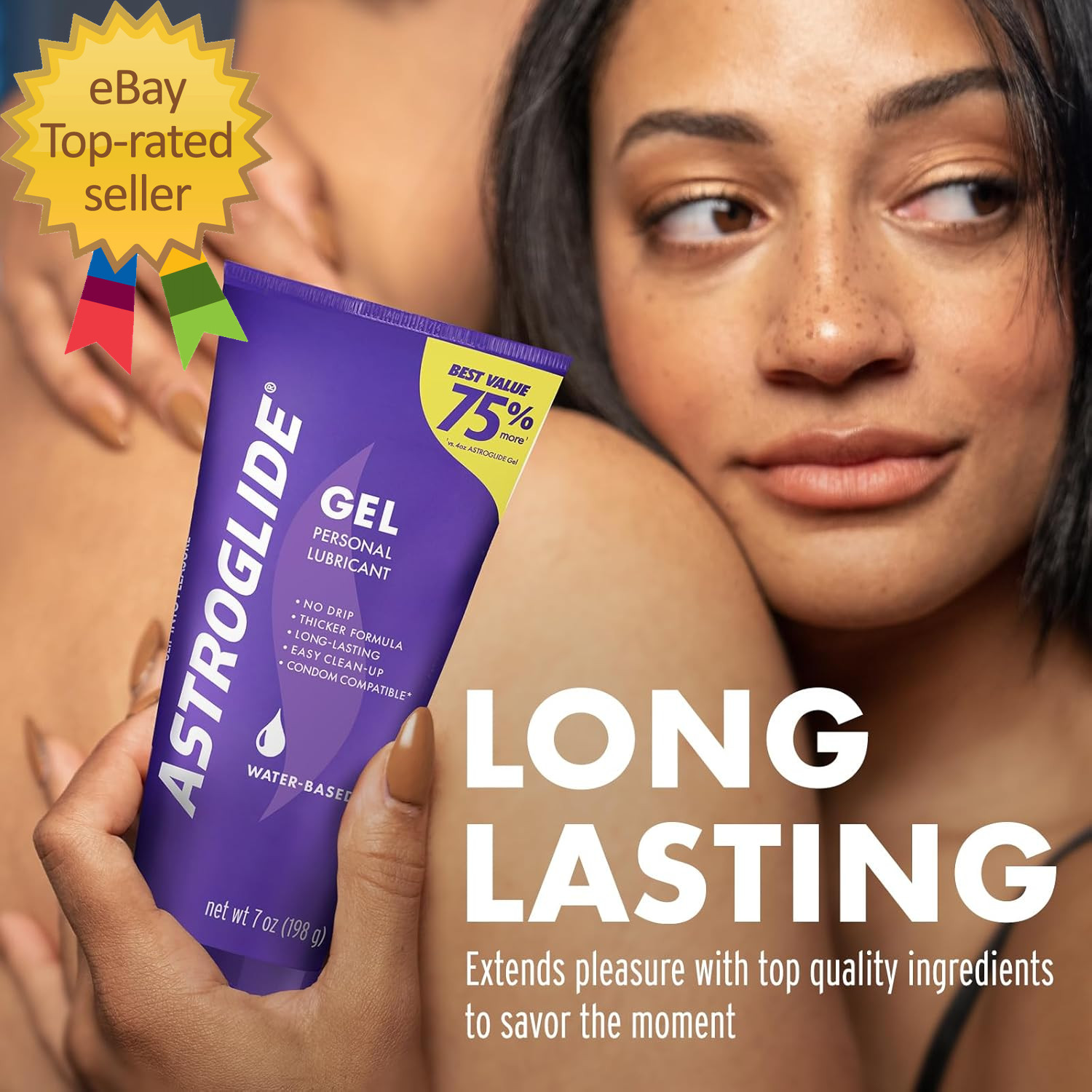 Astroglide Water Based Lube (7Oz), Ultra Gentle Gel Personal Lubricant for Vagin