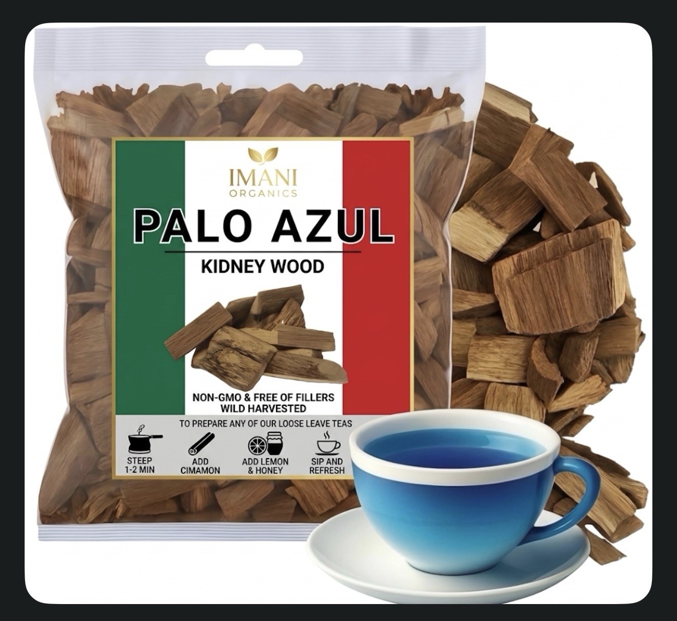 Palo azul o kidneywood tea Palo Dulce Te Blue stick kidney wood MADE IN MEXICO