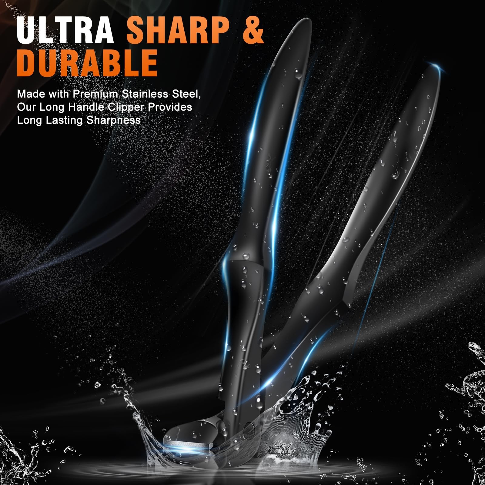 Toenail Clippers for Thick Toenails for Seniors, Upgraded Long Handled Angled.