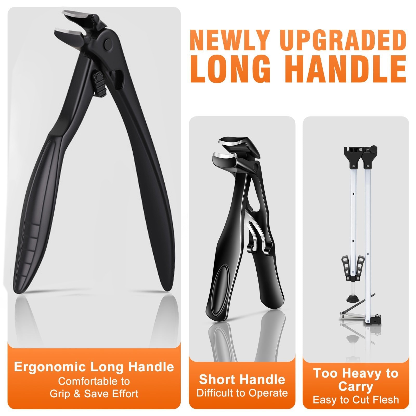 Toenail Clippers for Thick Toenails for Seniors, Upgraded Long Handled Angled.