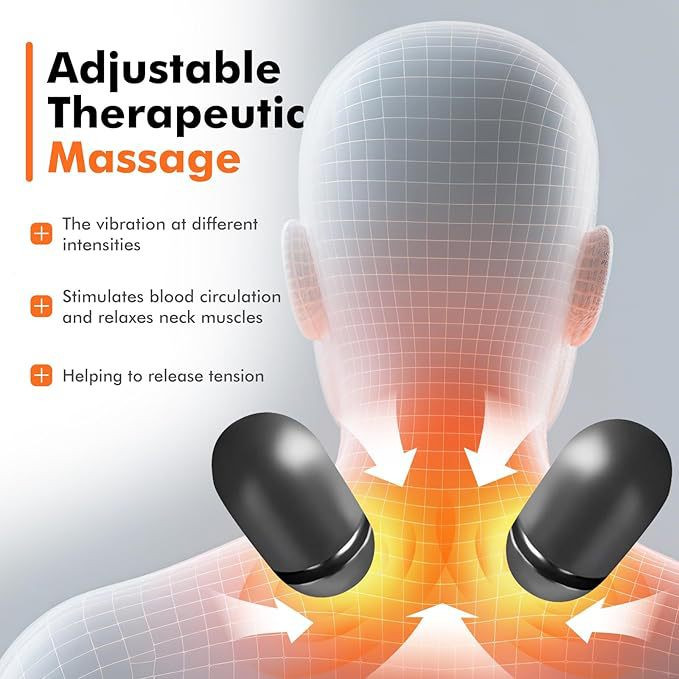 3 in 1 Electric Neck Massager Pillow, Thera Pillow Traction Massager with Heat