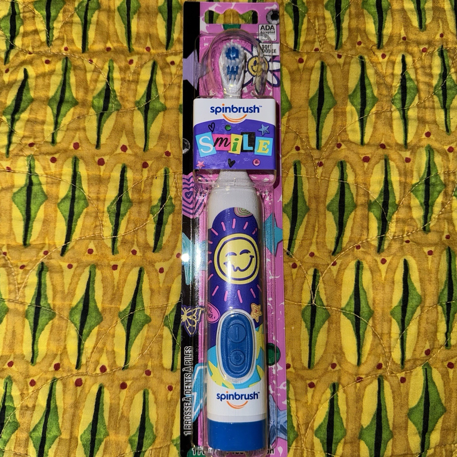 Spinbrush Smile Kids Battery Powered Rotating Toothbrush Blue/White