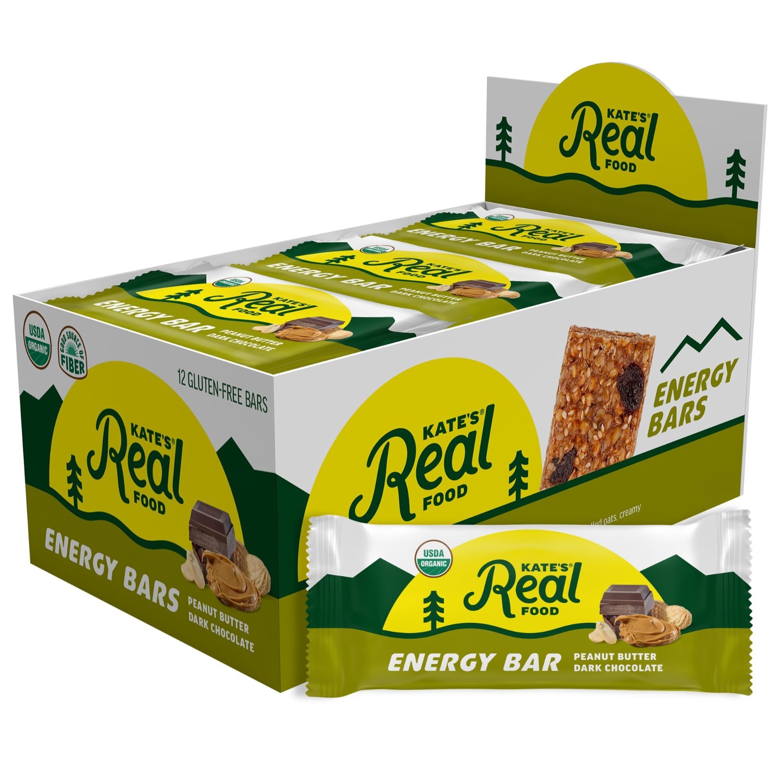Organic Energy Bars – Non-GMO, Gluten-Free, All-Natural Snack – Peanut Butter &