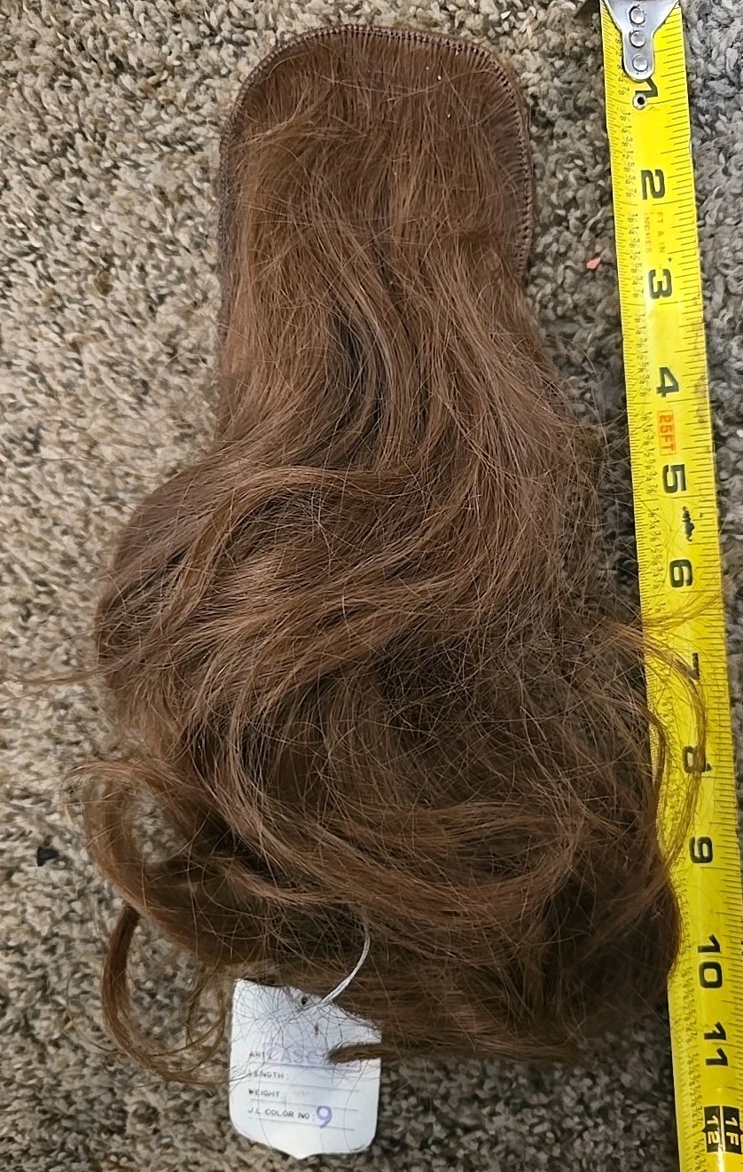 Art Cascade 100% Human Hair Clip-In Topper Hairpiece 12” Color #9 Made in Korea