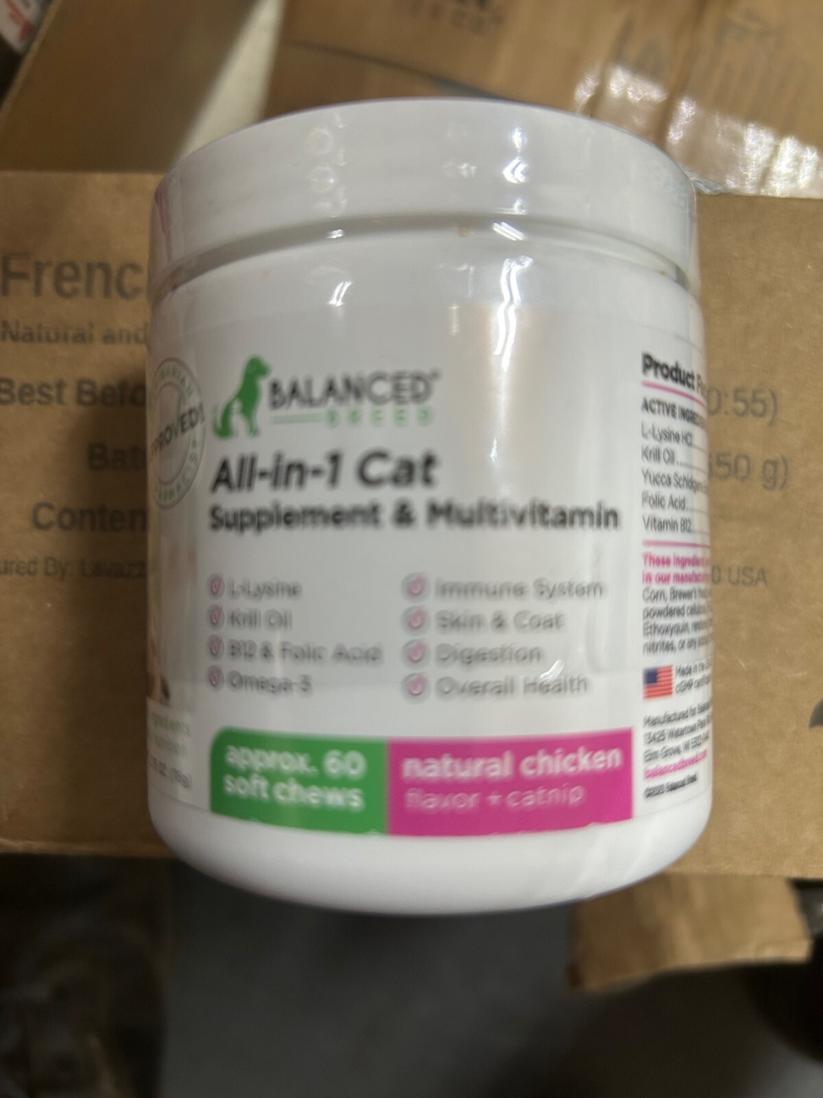 Balanced Breed All in One 1 Cat Multivitamin 60’s Immune Skin Coat BB 4/2025