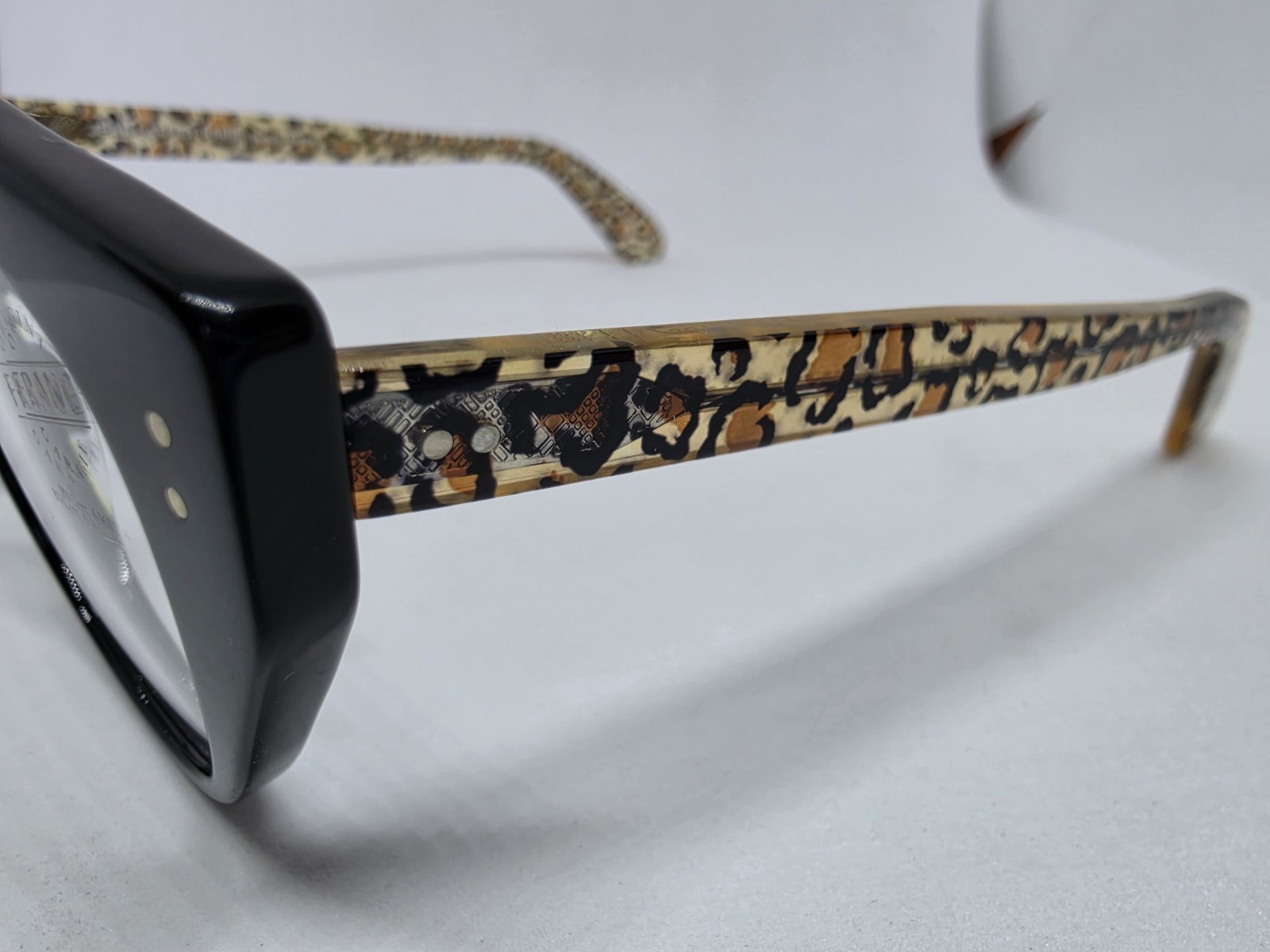 JEAN LAFONT PARIS NIGHTCLUB 100 BLACK/LEOPARD EYEGLASSES NEW AUTHENTIC FRANCE