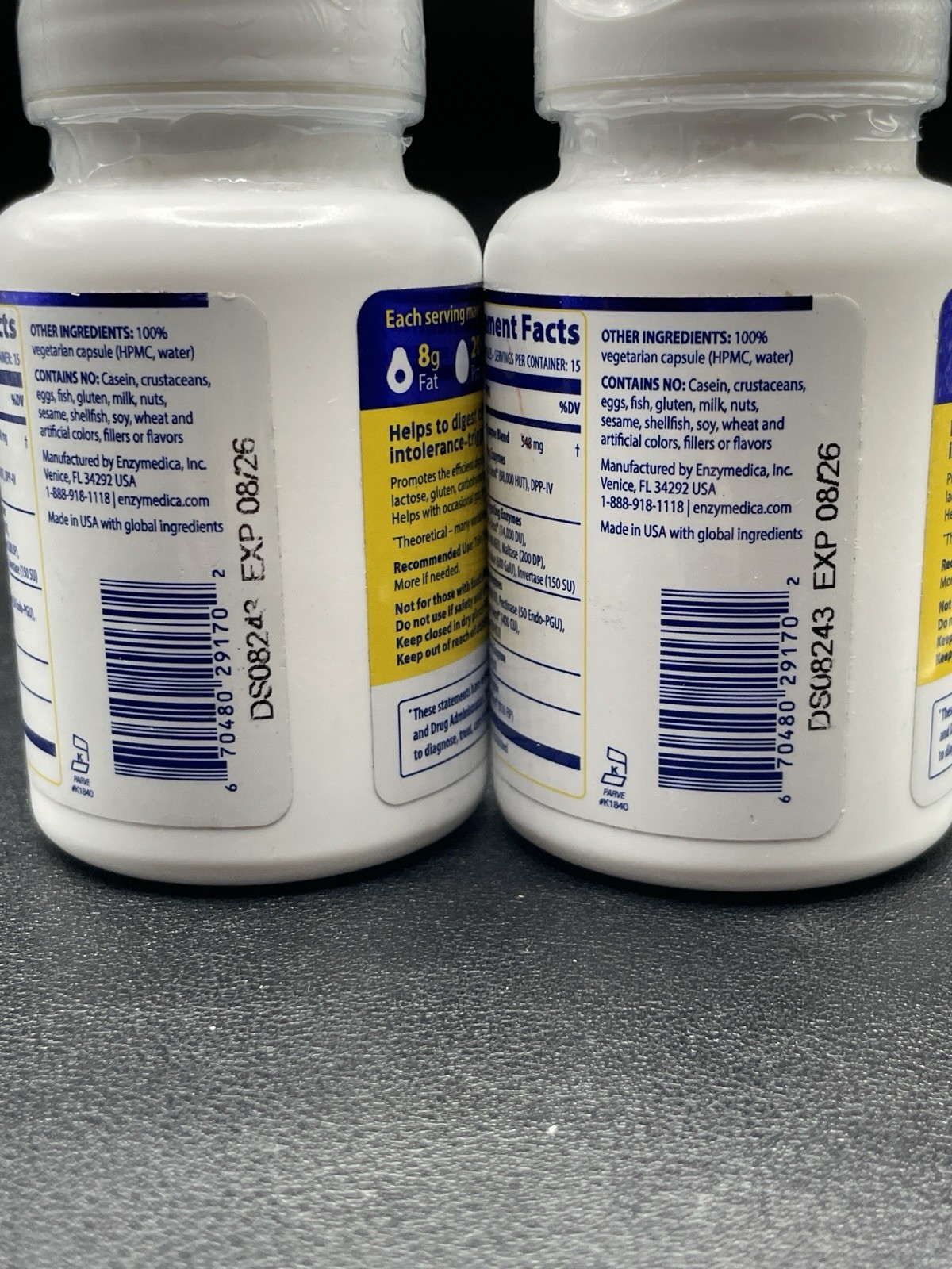 Enzymedica Digest Spectrum 60 Capsules EXP 08/2026 Digestive Enzymes