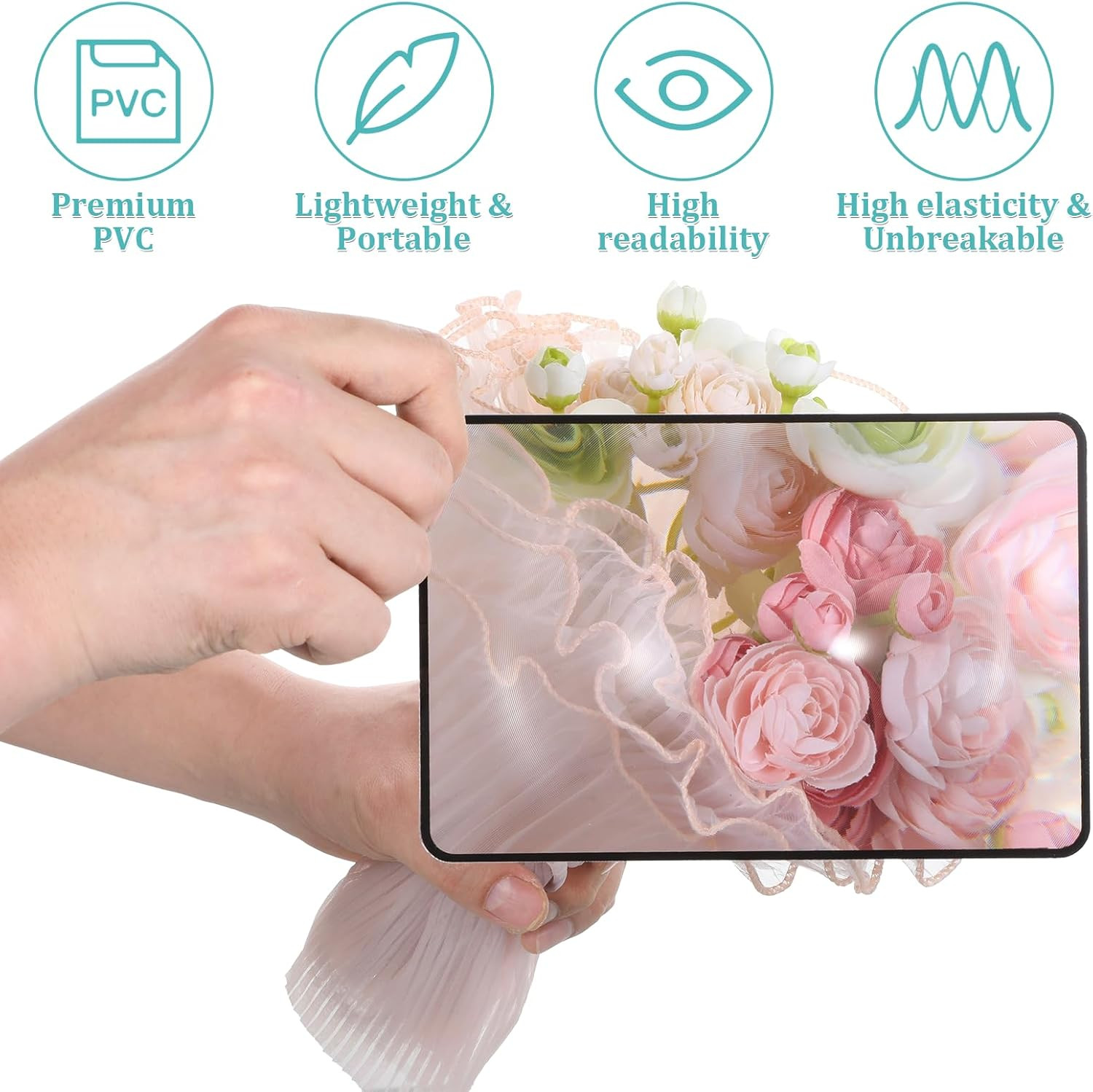 6 PCS Magnifying Sheets 5X 3X, Full Page Magnifier for Reading, Flat Plastic