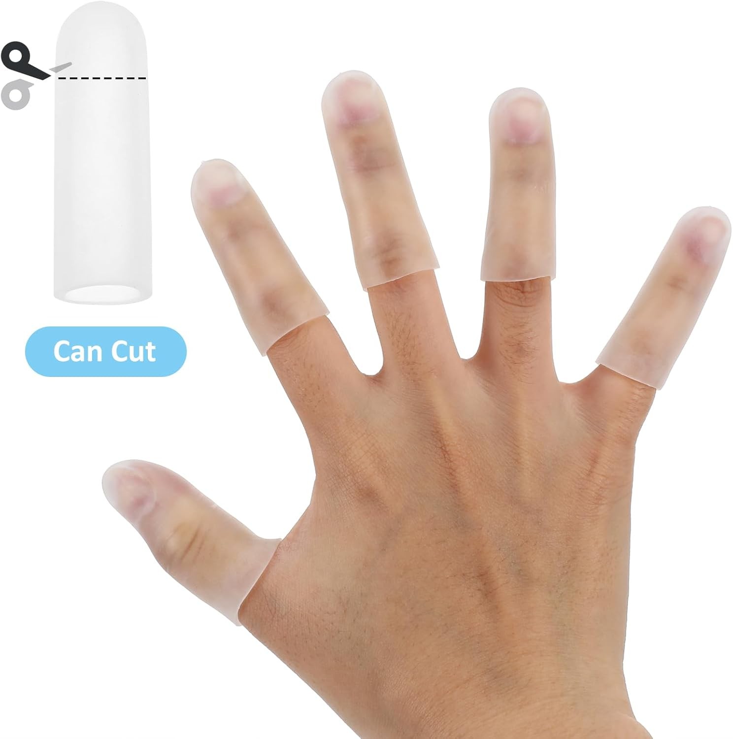Gel Finger Cots, 10 PCS Protectors Caps Silicone Clear