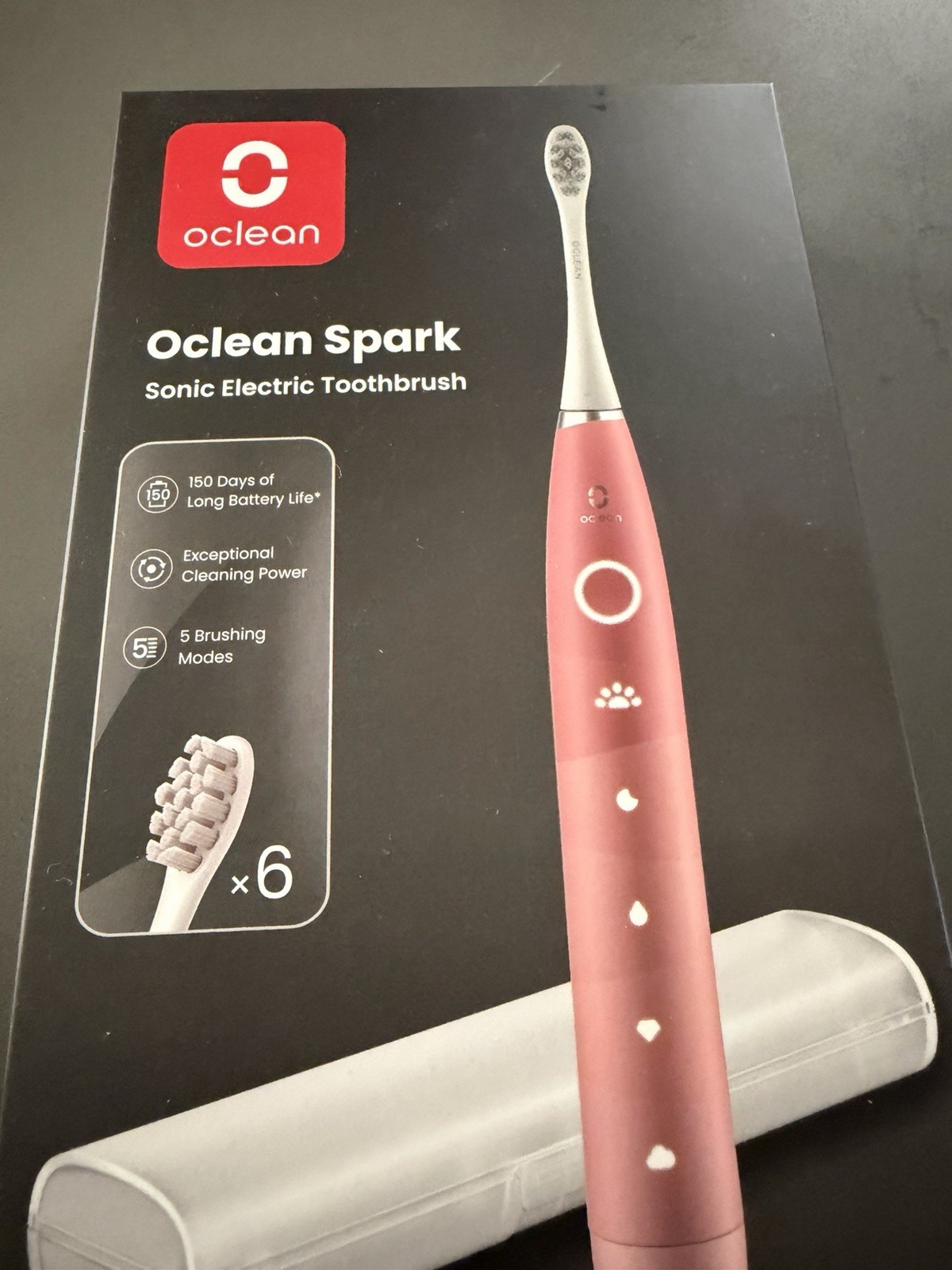 New sealed Oclean Spark Sonic Electric Toothbrush 5 Modes & 6 Brush Heads