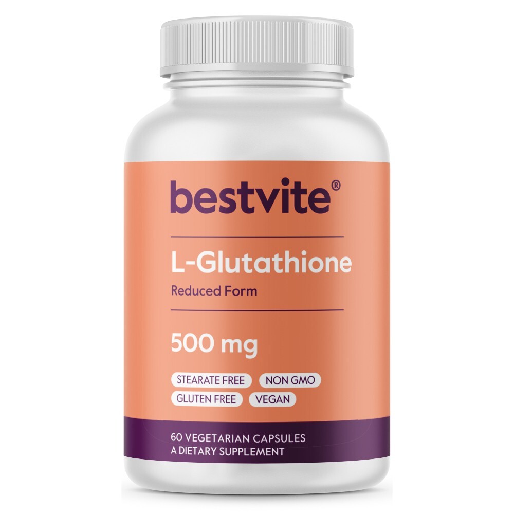 Reduced L-Glutathione 500mg (60 Vegetarian Capsules) – No Stearates – Vegan