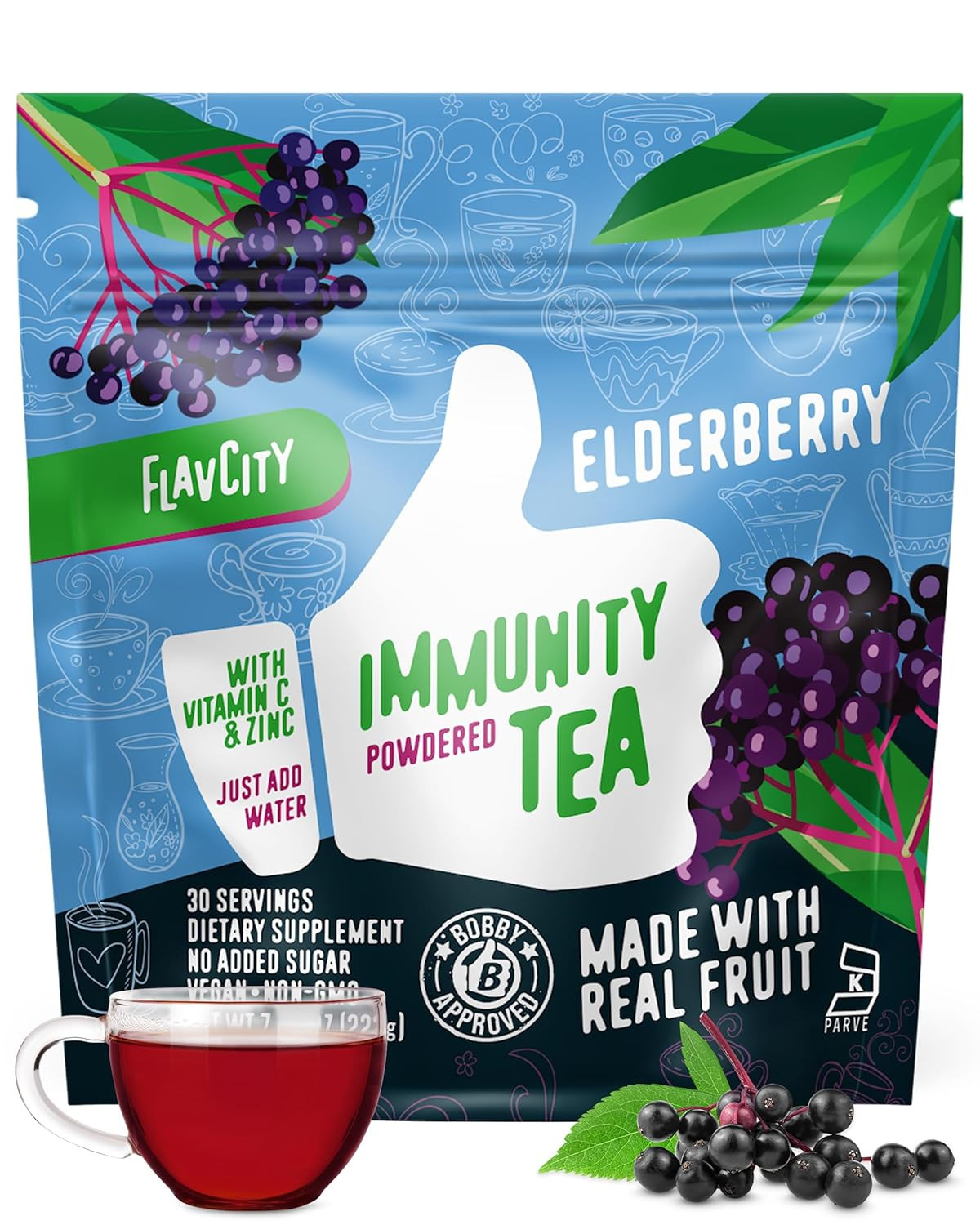 Daily Defense Elderberry Immunity Tea with No Added Sugar – Delicious Caffein…
