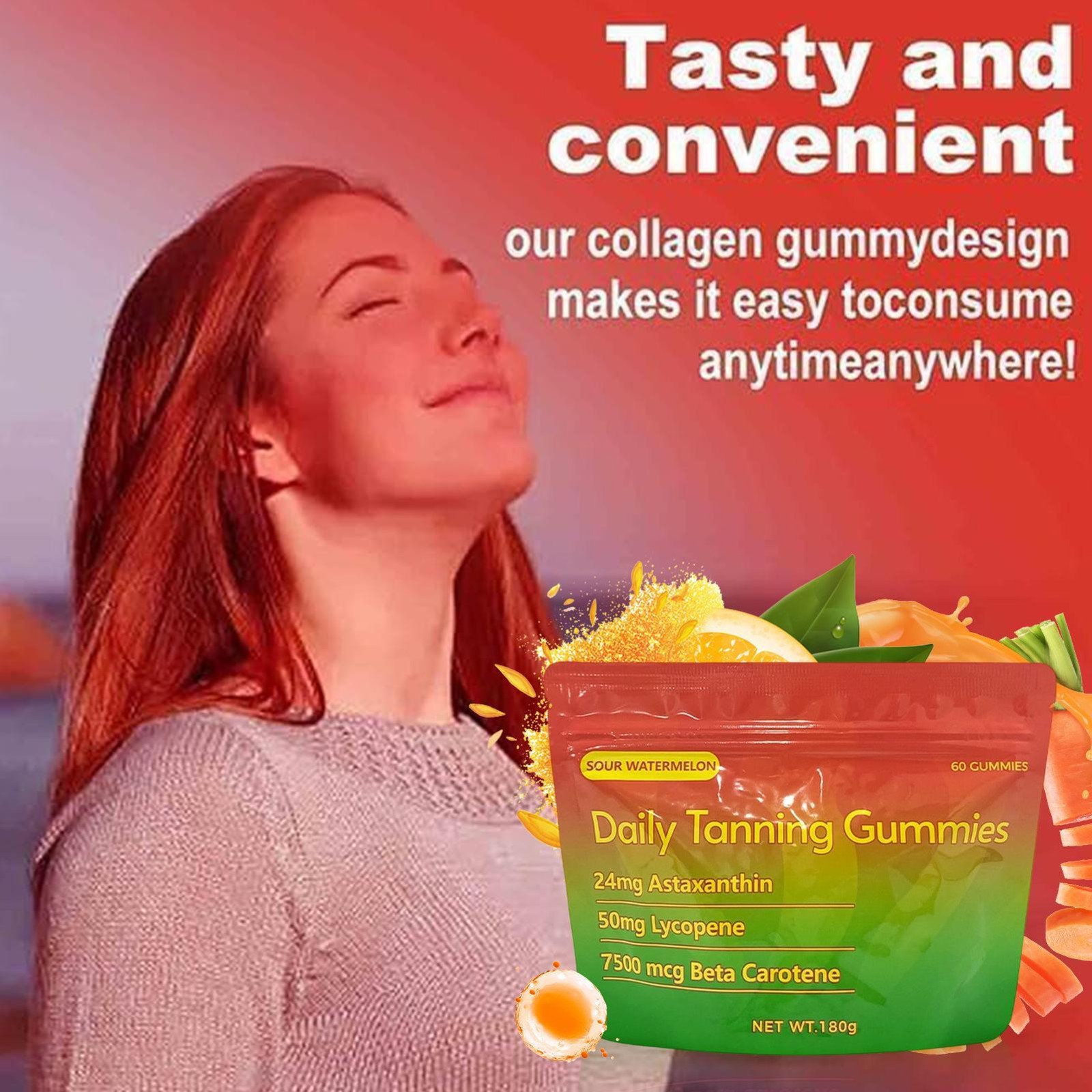 Daily Tanning Gummies Supplement – 60 Gummies 30-Day Supply