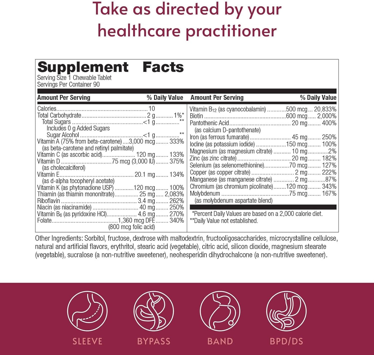 Bariatric Advantage Chewable Ultra Solo with Iron – Once-Per-Day Daily Multivi