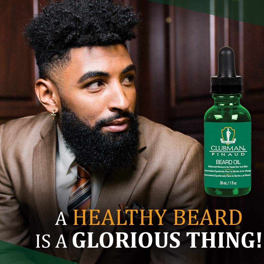 Clubman Pinaud Beard Oil for Men – Balanced 1 Fl Oz (Pack of 1),