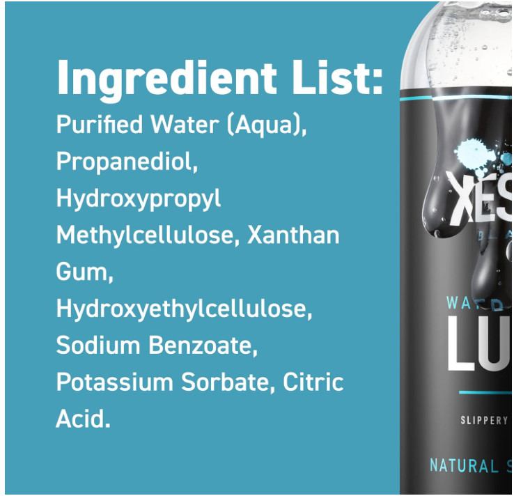 XESSO Water-Based Lube 32 fl oz, All Natural & Hypoallergenic Without Glycerin &