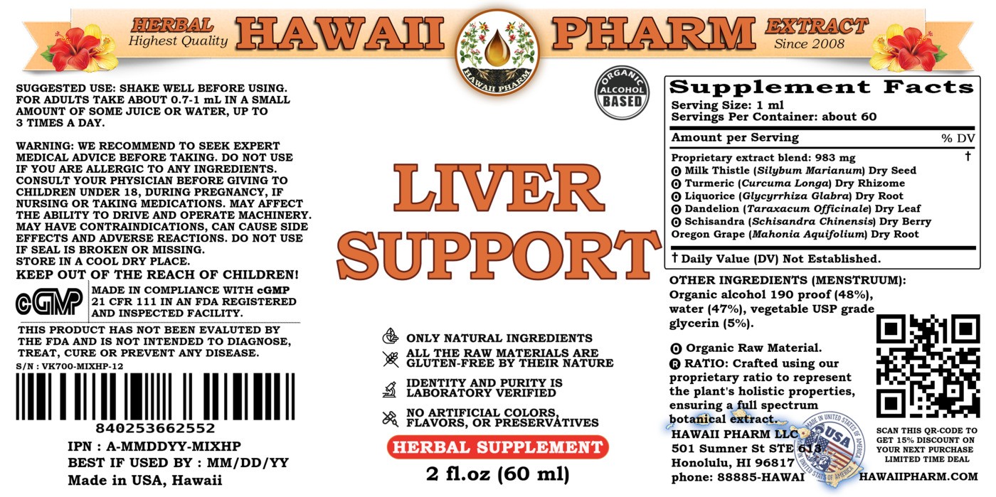 Liver Support Liquid Extract, Milk Thistle, Turmeric, Licorice, Dandelion, Schis