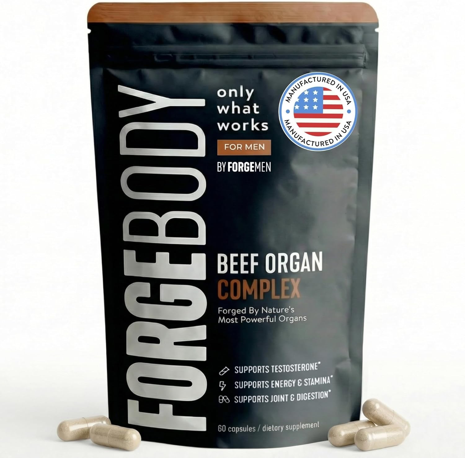 FORGEBODY® Beef Organ Complex 60 Capsules – 100% Grass Fed Beef Organ Supplement