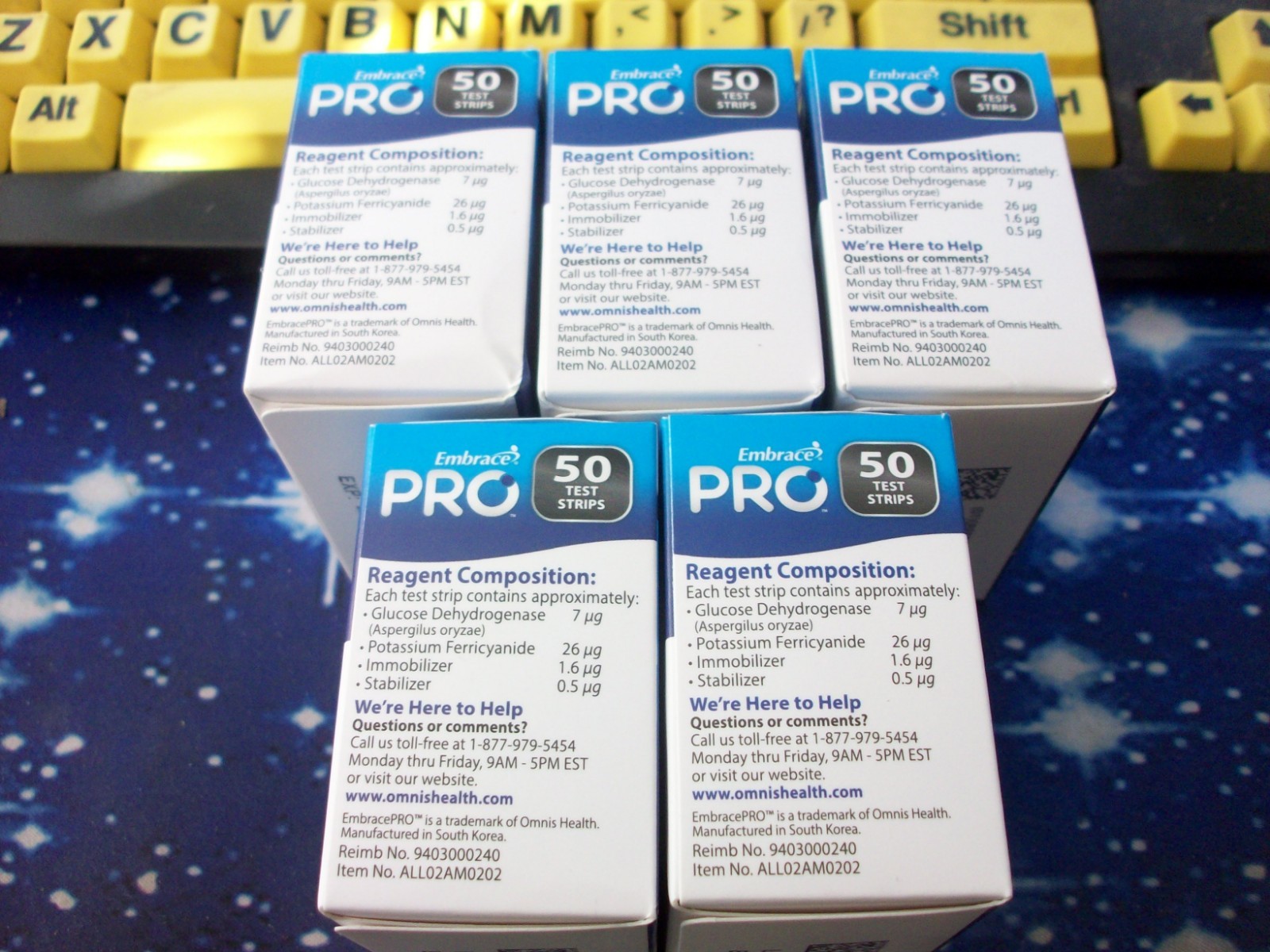 50 EMBRACE PRO GLUCOSE TEST STRIPS, EXP 8-8-2026, GOOD SEALED BOX